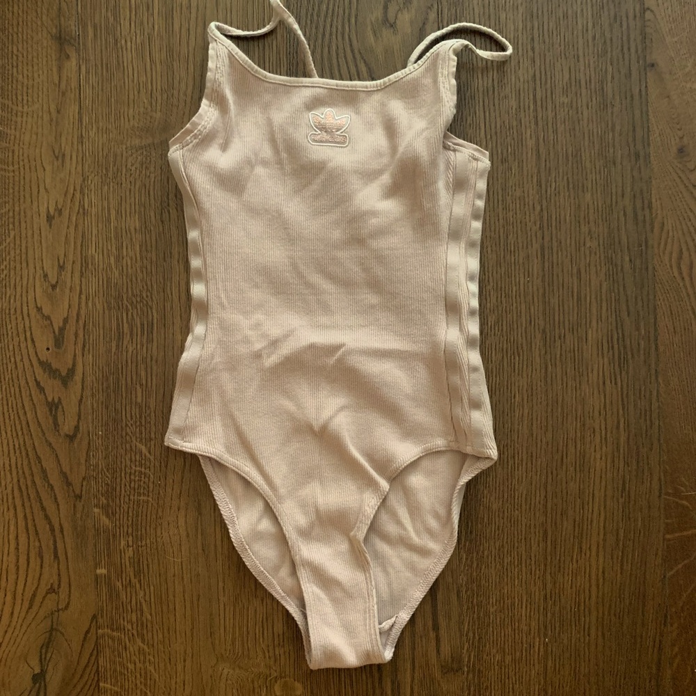 Adidas Trefoil Bodysuit Onesie Pink Sparkle XXS